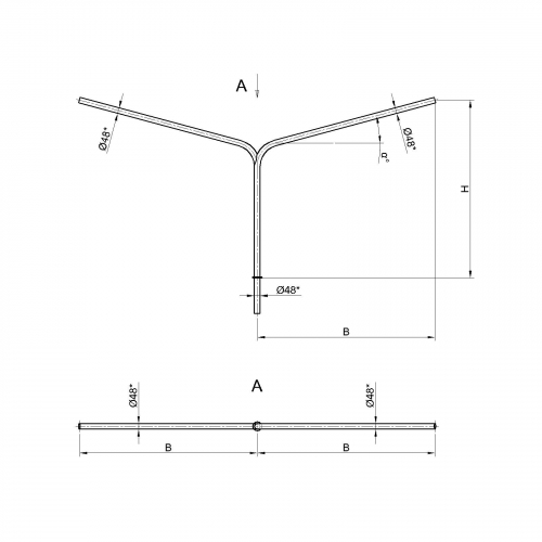 Консольный кронштейн двухрожковый К4-1,5-1,0-1-1